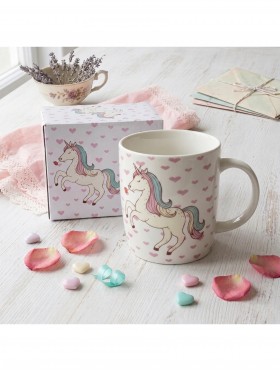 Unicorn Print Mug Cup Set (3pc) With Gift Box 350ml (12oz)